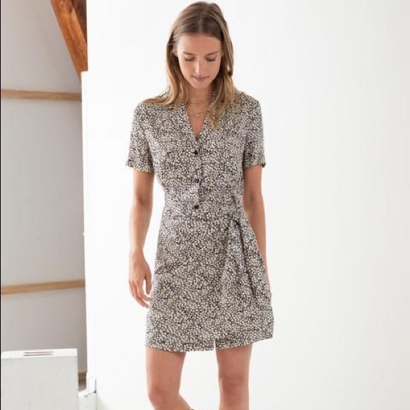 & Other Stories Dresses & Skirts - & Other Stories Side Tie Floral Dot Mini Dress size 4